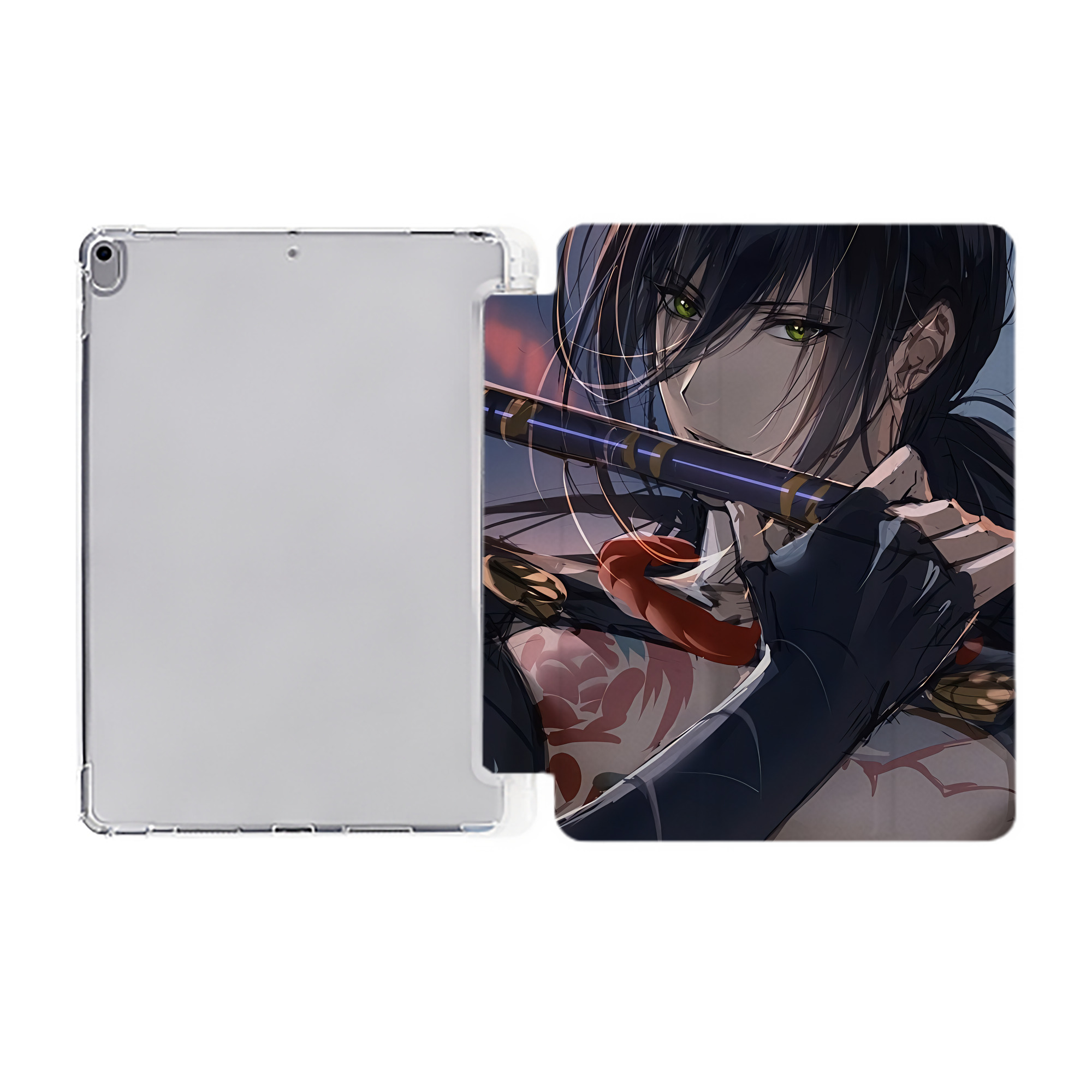 （画像用） 刀剣乱舞 Touken Ranbu IPad ケース ペン収納付き 三つ折りスタンド PUレザー×シリコン 対応機種9.5/10.5/10.9インチ